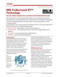 SRS TruSurround XT™ Technology - Toshiba