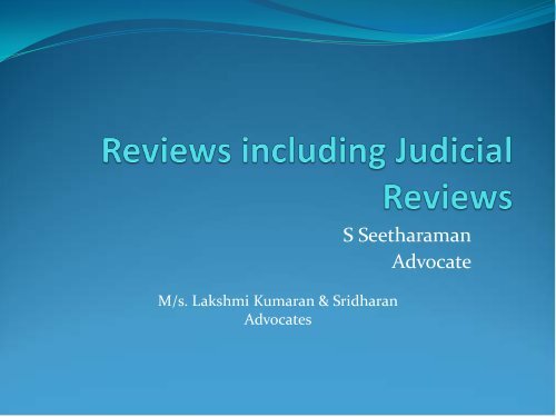 Reviews Including Judicial Reviews