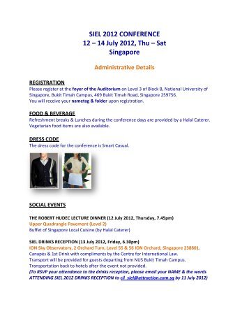 SIEL 2012 CONFERENCE 12 – 14 July 2012, Thu – Sat Singapore