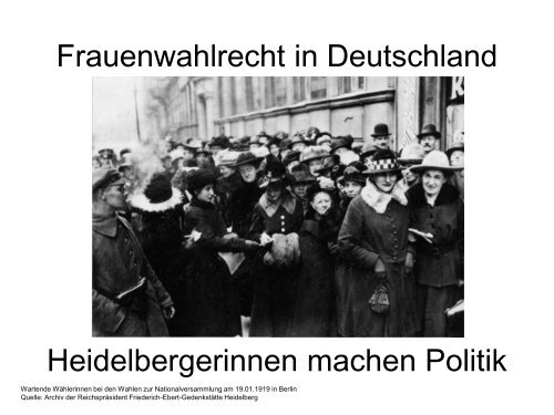 Frauenwahlrecht in Deutschland ... - Stadt Heidelberg