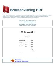 Instruktionsbok DOMETIC RC1600 EGP - BRUKSANVISNING PDF