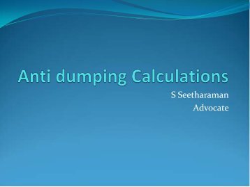 Anti dumping Calculations