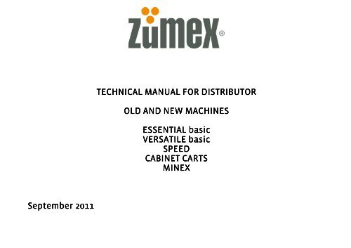 Zumex Parts Books - Berkel Sales &amp; Service