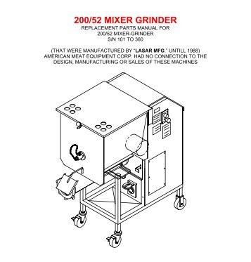 200/52 MIXER GRINDER - Berkel Sales & Service