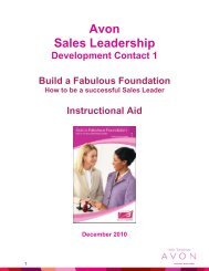 Sales Leadership - Avon the beauty of knowledge - yourAVON.com