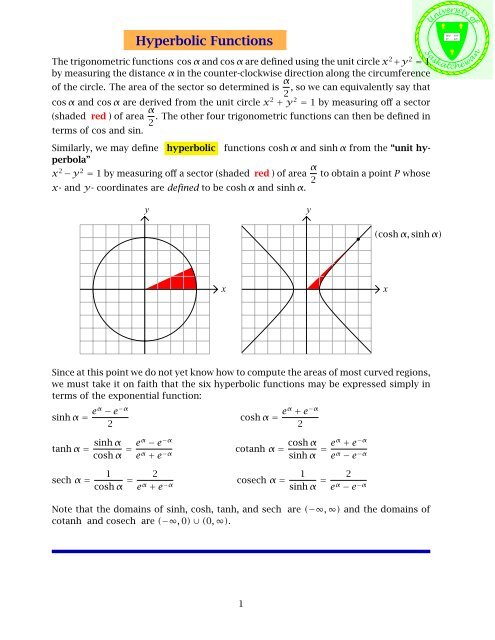 Hyperbolic Functions