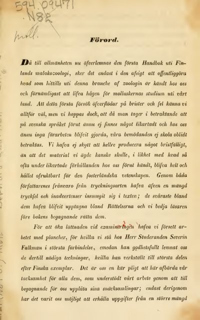 Finlands mollusker beskrifne af A.E. Nordenskiöld .. - Helda