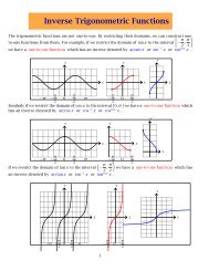 Inverse Trigonometric Functions