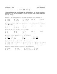 Math 110 Test # 1