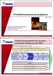 Produktionsanpassung (Aufgaben) - Universität Kaiserslautern