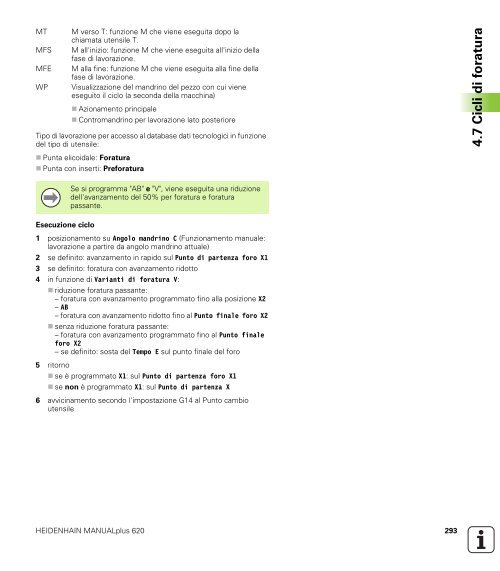 4.4 Cicli di asportazione trucioli - heidenhain