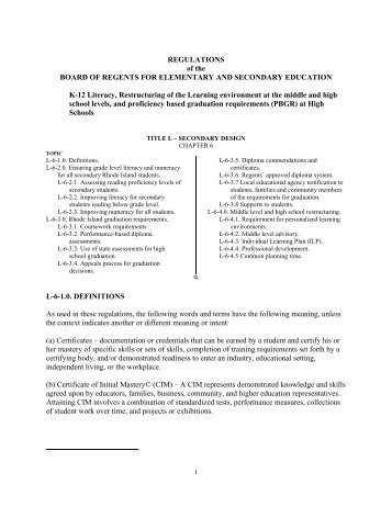 Board of Regents Regulation - Office of the Secretary of State