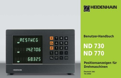 ND 730 ND 770 - heidenhain - DR. JOHANNES HEIDENHAIN GmbH