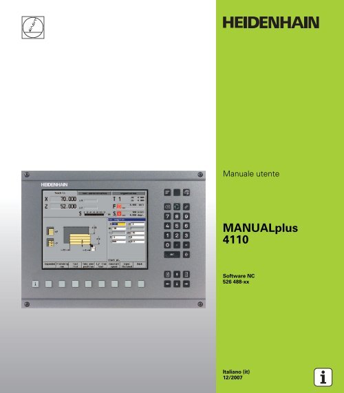 MANUALplus 4110 - Manuale utente - heidenhain