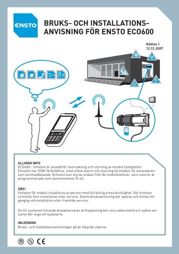 BRUKS- OCH INSTALLATIONS- ANVISNING ... - Products - Ensto