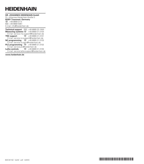 CNC PILOT 4290 B- och Y-axel - heidenhain - DR. JOHANNES ...