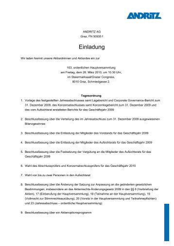 Einladung - Andritz