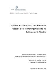 Aerober Ausdauersport und klassische Massage als ... - UMIT