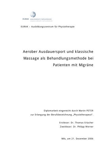 Aerober Ausdauersport und klassische Massage als ... - UMIT