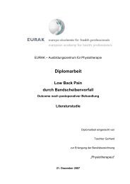 Diplomarbeit Low Back Pain durch Bandscheibenvorfall