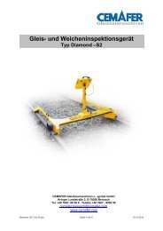 Gleis- und Weicheninspektionsgerät Typ Diamond ... - Cemafer GmbH