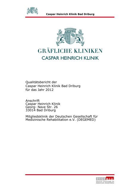 Zertifikat - Caspar Heinrich Klinik