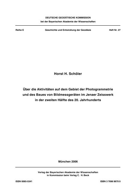 Horst H. Schöler - Deutsche Geodätische Kommission