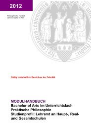 Praktische Philosophie - Philosophische Fakultät - Universität zu Köln