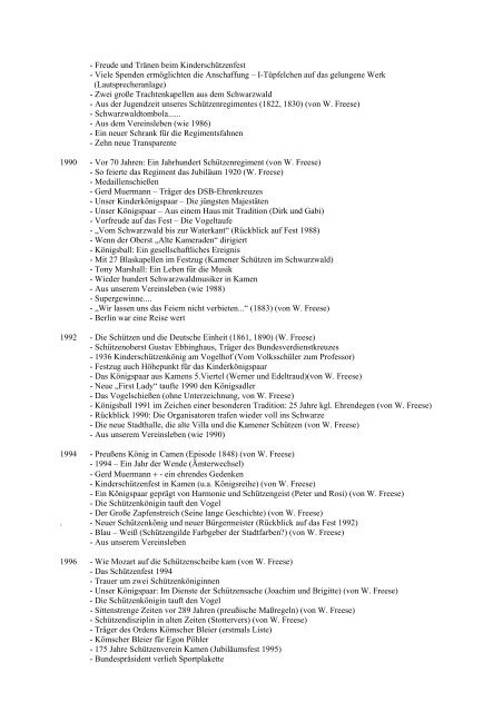 Inhalte der Festzeitschriften.pdf - Schützenverein Kamen von 1820 eV