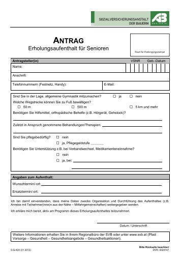 Erholungsaufenthalt für Senioren