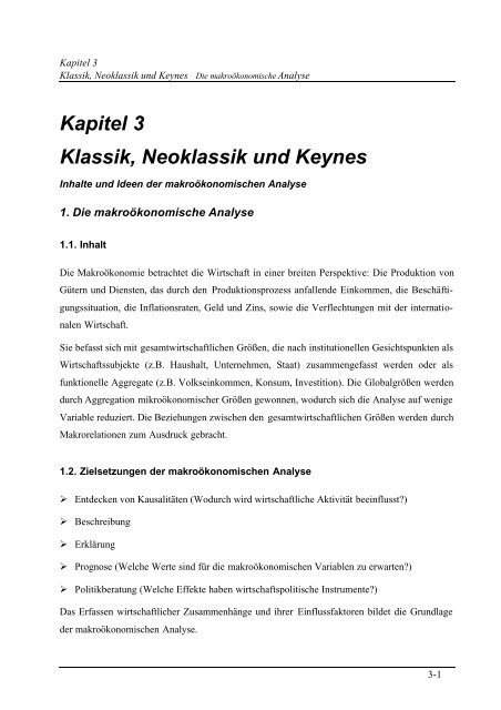 Kapitel 3 Klassik, Neoklassik und Keynes - Stefan.Schleicher(a)wifo.at