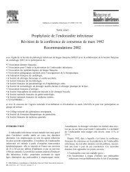 Prophylaxie de l'endocardite infectieuse Révision ... - BACTERIOWEB