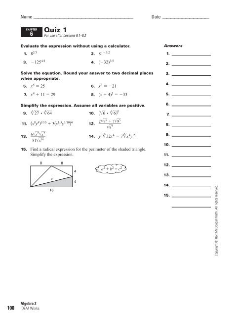 Quiz 1 - 6º Ano - Aulas 1 e 2