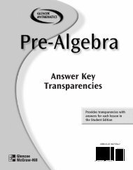 Answer Key Transparencies - MathnMind