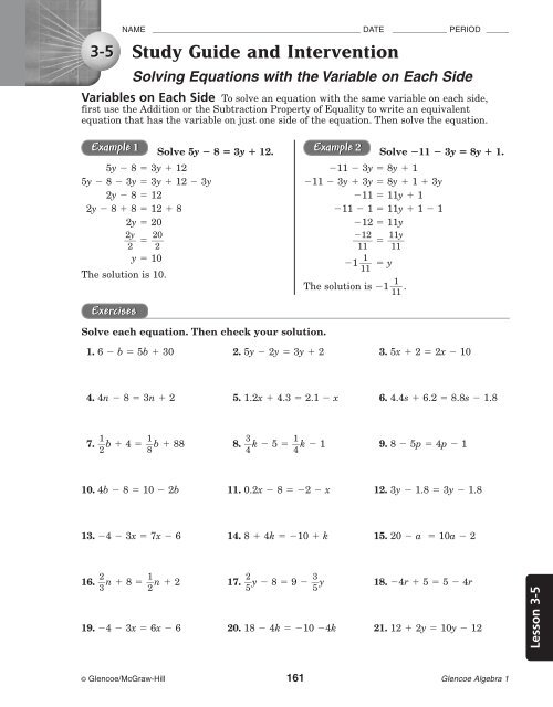 Study Guide and Intervention (continued) - MathnMind