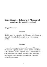 Generalizzazione della serie di Fibonacci e il paradosso dei relativi ...