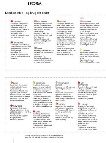 Kend dit æble – og brug det bedst - iForm