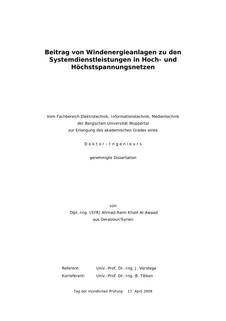 Beitrag von Windenergieanlagen zu den Systemdienstleistungen in ...