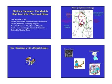 Pituitary Hormones: Too Much is Bad, Too Little is ... - Cedars-Sinai