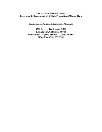 Cedars-Sinai Medical Center Programa de Transplante de Célula ...