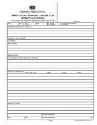 Short Stay H&P Form - Cedars-Sinai