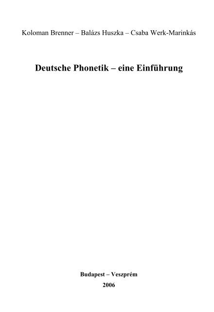 Deutsche Phonetik – eine Einführung - MEK