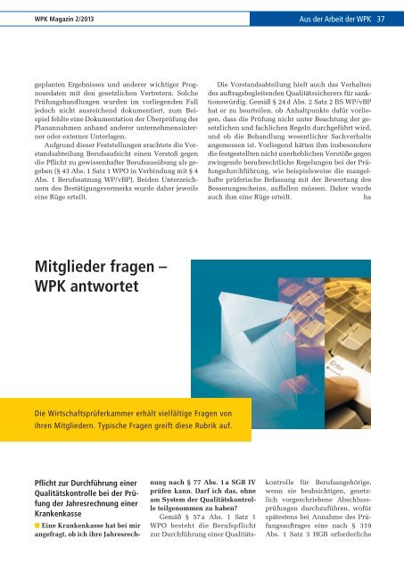 Magazin im Volltext - Wirtschaftsprüferkammer