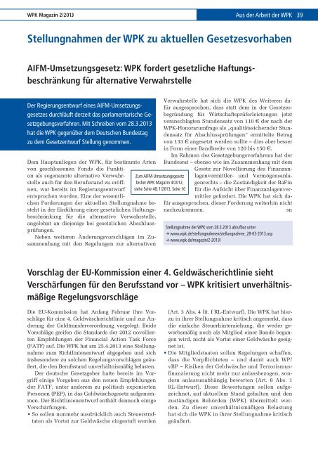 Magazin im Volltext - Wirtschaftsprüferkammer