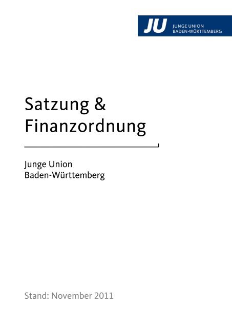 Satzung der JU BW - Junge Union Baden-Württemberg