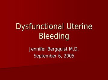 Dysfunctional Uterine Bleeding - September 2005