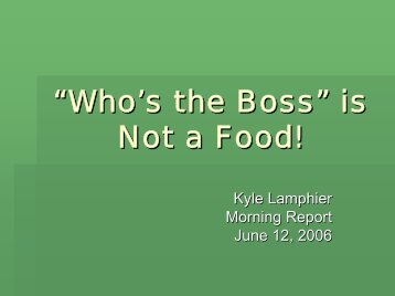 ?Who's the Boss is Not a Food!?