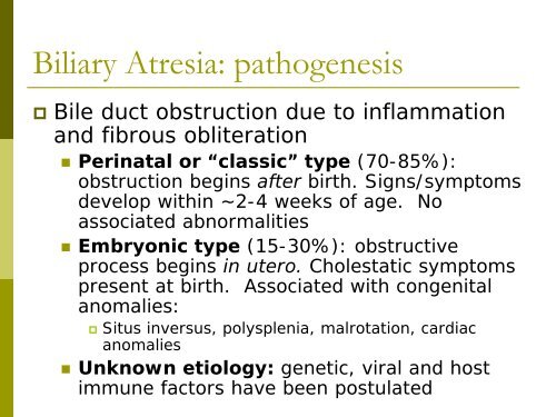 Neonatal Cholestasis