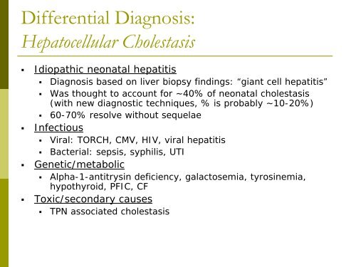 Neonatal Cholestasis