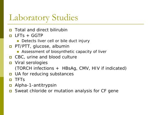 Neonatal Cholestasis